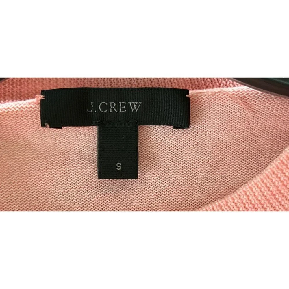 J.CREW Crewneck Merino Wool Heather Pale Pink High Low Sweater Size Small